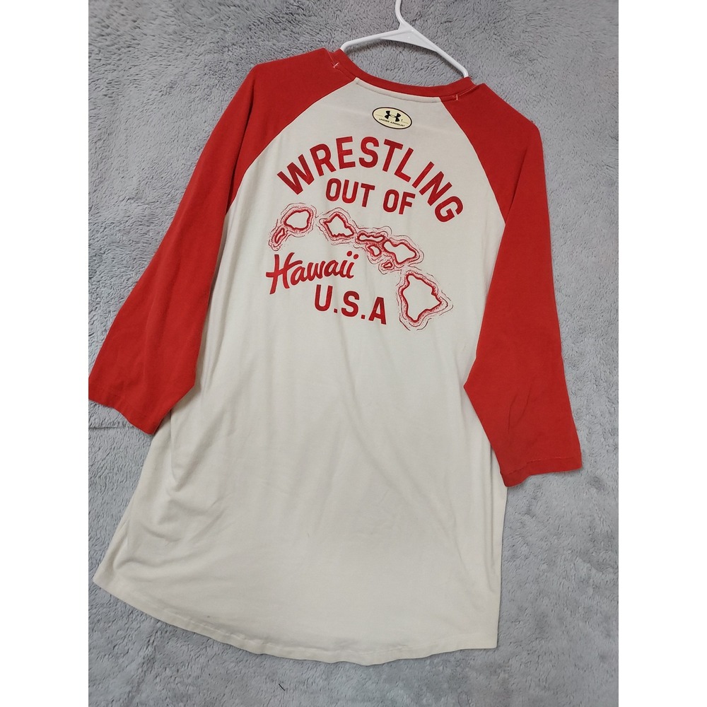 Under Armour Shirt Mens Large Wrestling Hawaii Flex Kavana Raglan Project Rock